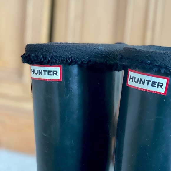 Hunter glossy black rain boots with fleece lining - Picture 4 of 5